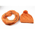 Mens Unisexe Hiver Chaud Customerized Écharpe Beanie Set Câble Écharpe Tricotée (SK171S)